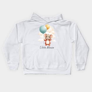 Little Mouse fly with balloon Kids Hoodie